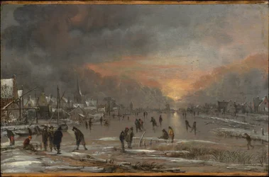 Sports sur une rivière gelée